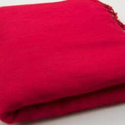 Red Yak Wool Blanket Large Travel Shawl Meditation Wrap Handwoven Throws - thumbnail 3