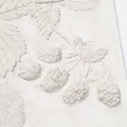 Tile Raspberries Cast. Botanical Decorative Unique Plaster Wall Art Frame Wood Concrete Impression Pressed Flowers Eco Friendly - thumbnail 3