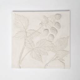 Tile Raspberries Cast. Botanical Decorative Unique Plaster Wall Art Frame Wood Concrete Impression Pressed Flowers Eco Friendly - thumbnail 2