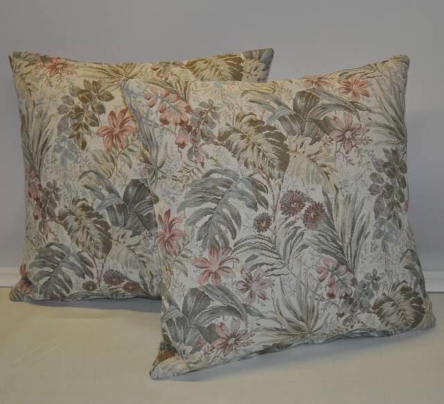 2 Tapestry Style Floral Design Cushions 16 - image 1