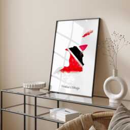 Trinidad & Tobago Watercolour Flag Map Wall Art Print - Travel Poster - thumbnail 1
