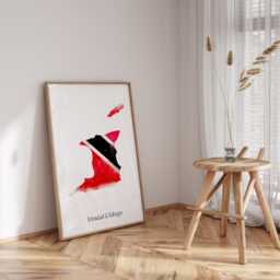 Trinidad & Tobago Watercolour Flag Map Wall Art Print - Travel Poster - thumbnail 2