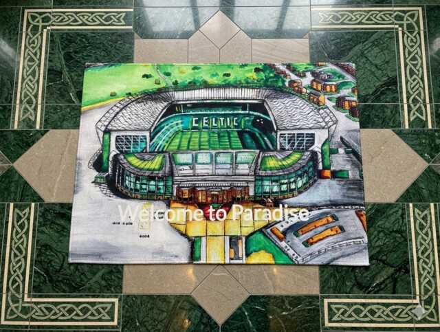Celtic Park Welcome Mat Paradise Polyester Rug, Football Decor - image 1