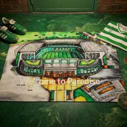Celtic Park Welcome Mat Paradise Polyester Rug, Football Decor - thumbnail 2