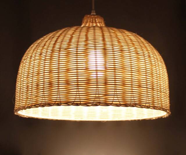Rattan Pendant Light, Wicker Hanging Lamp, Boho Lighting Fixture - image 1