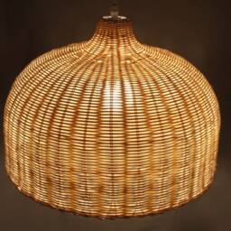 Rattan Pendant Light, Wicker Hanging Lamp, Boho Lighting Fixture - thumbnail 3