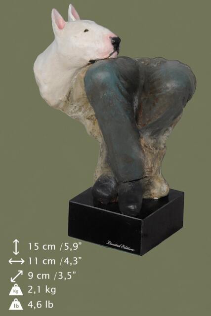 Bull Terrier, Dog Marble Statue, Painted, Limited Edition, Make Your Own Artdog - image 1