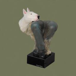 Bull Terrier, Dog Marble Statue, Painted, Limited Edition, Make Your Own Artdog - thumbnail 2