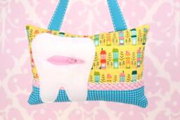 Tooth Fairy Pillow - in Happy House On Yellow By Deena Rutter For Riley Blake - thumbnail 1