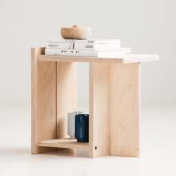 Handmade Japandi Entryway Stool Wooden Minimalist Small Customize Stool, Handmade Furniture - thumbnail 1