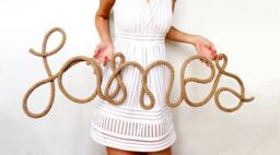 Giant Personalized Rope Wall Name For Nursery Decor, Extra Large Natural Decor Living Room, My First Rodeo - thumbnail 1