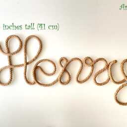 Giant Personalized Rope Wall Name For Nursery Decor, Extra Large Natural Decor Living Room, My First Rodeo - thumbnail 3