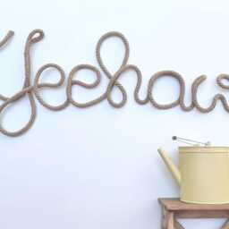 Giant Personalized Rope Wall Name For Nursery Decor, Extra Large Natural Decor Living Room, My First Rodeo - thumbnail 2