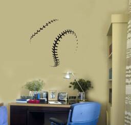 Baseball Ball Vinyl Wall Decal Sports Decor Man Cave Art Stickers Mural - #2802Di - thumbnail 1