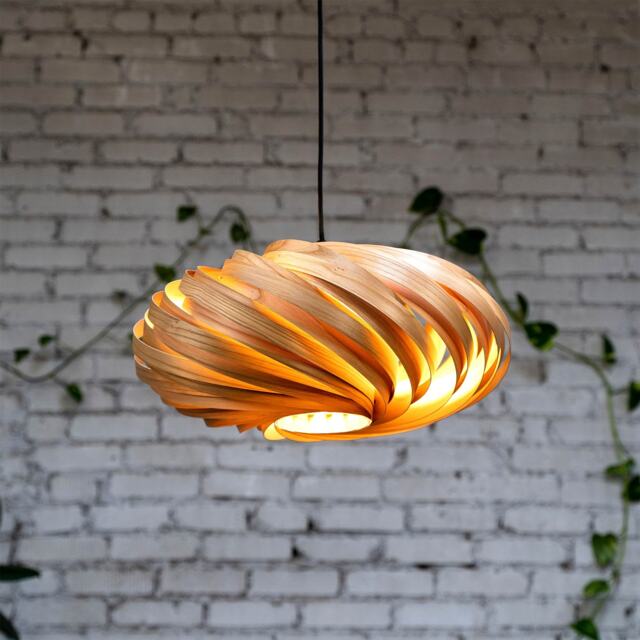 Designer Hanging Lamp Made Of Olive Ash Wood. Handmade Wooden From Cologne Studio - image 1