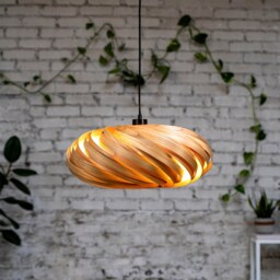 Designer Hanging Lamp Made Of Olive Ash Wood. Handmade Wooden From Cologne Studio - thumbnail 3