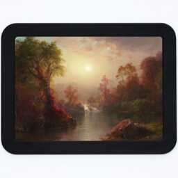 Autumn Frederic Edwin Church Nature River Trees Sun Classic Painting Wooden Framed Art Print - thumbnail 2
