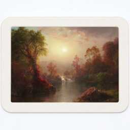 Autumn Frederic Edwin Church Nature River Trees Sun Classic Painting Wooden Framed Art Print - thumbnail 3