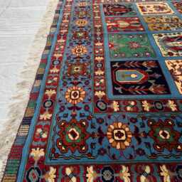 Hand-Knotted Afghan Wool Rug 6.6x4.9 Ft, Traditional Floral Ayni Design - thumbnail 4
