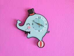 Little Circus Elephant Cartoon - Wall Clock - thumbnail 1