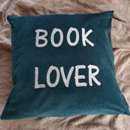 Plush Velvet Pillow With Embroidered Text/Tale Cushion Book Lover - thumbnail 1