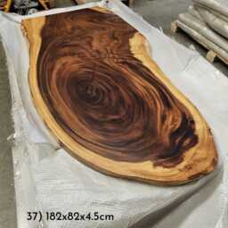 Solid Walnut Live Edge Dining Table Custom Slab, Metal Legs - thumbnail 2