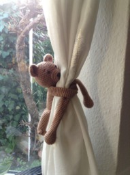 Bear Curtain Tie Back - Single, Nursery Back, Animal Decoration, New Baby Gift, Shower