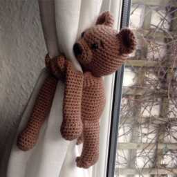 Bear Curtain Tie Back - Single, Nursery Back, Animal Decoration, New Baby Gift, Shower - thumbnail 2