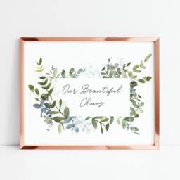 Our Chaos Botanical Print, Watercolour Greenery Wreath Wall Art, Modern - Unframed - thumbnail 3