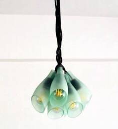 Frosted White Light Fixture - Chandelier Ceiling Lamp Made From Wine Bottles For Home, Bar & Kitchen