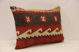 Throw Lumbar Kilim Pillow 14x20 in - 35x50 cm Boho Pillowcover Kilim Cushion Cover Tribal Pillow 4Bef-733
