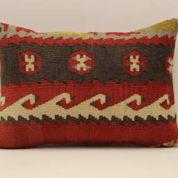Throw Lumbar Kilim Pillow 14x20 in - 35x50 cm Boho Pillowcover Kilim Cushion Cover Tribal Pillow 4Bef-733 - thumbnail 2