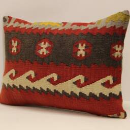 Throw Lumbar Kilim Pillow 14x20 in - 35x50 cm Boho Pillowcover Kilim Cushion Cover Tribal Pillow 4Bef-733 - thumbnail 3