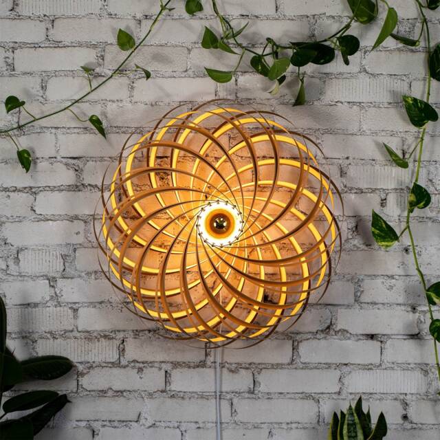 Designer Wall Lamp Made Of Oak Wood. Handmade Wooden From Cologne Studio - image 1