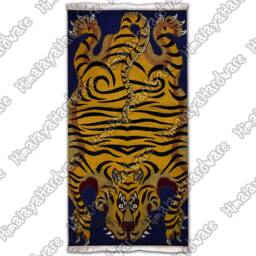 Tibetan Tiger Rug/Carpet Stripe Orange Skin Pelt Nepal Tibet Nepali Meditation - thumbnail 4
