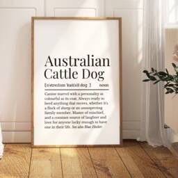 Australian Cattle Dog Definition Print, Wall Print For Owner, Owner Gift - thumbnail 1