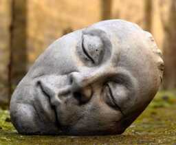 Concrete Modern Face Statue Massive Sculpture Abstract Minimalist Head Figurine Cement Human Bust Ornament Garden Decoration Gift Art - thumbnail 1
