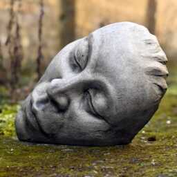 Concrete Modern Face Statue Massive Sculpture Abstract Minimalist Head Figurine Cement Human Bust Ornament Garden Decoration Gift Art - thumbnail 3