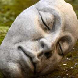 Concrete Modern Face Statue Massive Sculpture Abstract Minimalist Head Figurine Cement Human Bust Ornament Garden Decoration Gift Art - thumbnail 2