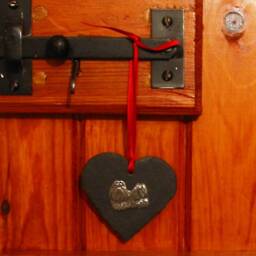 Shih Tzu Design Slate Heart - Hanging Ornament Decoration Christmas 2026 Dog Gift - thumbnail 4
