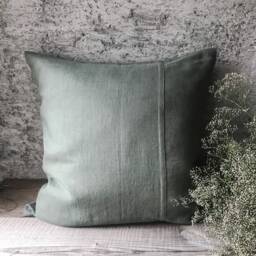 Set Of 2, 4 & 6 Stonewashed Linen Pillow Cases in Forest Green With Decorative Seam/Linen Cushion Covers Hidden Zipper/ - thumbnail 3