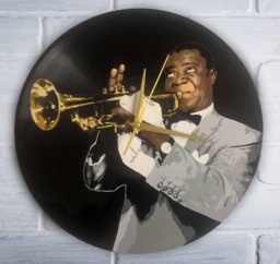 Louis Armstrong Painted Retro Vinyl Record Clock, . Wall Clock . Gift For Music Lover
