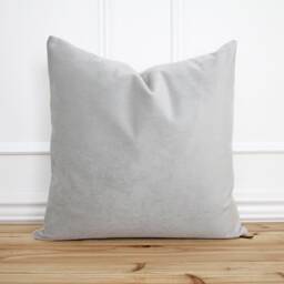 Gray Velvet Pillow Cover Light Throw Velour Designer 20x20 Grey Decorative - Stormy - thumbnail 1