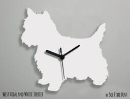 West Highland White Terrier Dog - Wall Clock Silhouette - thumbnail 1