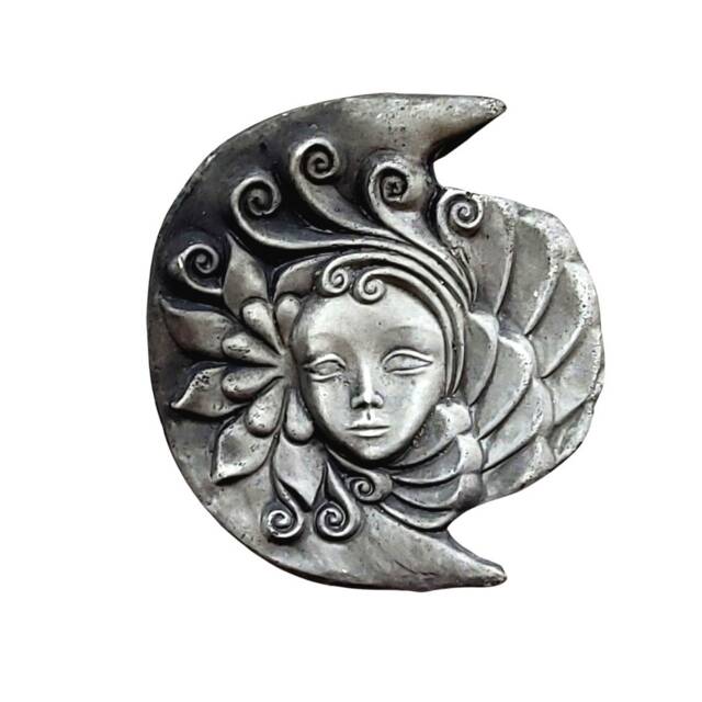 Moon Sprite Wall Hanging in Parisian Stone Finish/Artemis/Moon Goddess Art/Diana Plaque/Luna/Wall Art/Artemis Image/Art Deco Goddess/Lunar