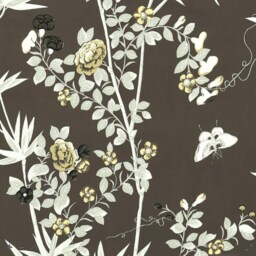 Scalamandre - Jardin De Chine Espresso Grand Floral Chinoiserie Designer Cushion Cover Handmade Throw Pillow Luxury Home Decor - thumbnail 3