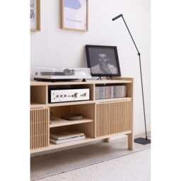 Turntable Stand, Solid Wood Vinyl Record Storage - Bassa - thumbnail 3