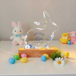 Personalised Easter Gift With Name - Bunny Led Acrylic Plaque Night Light - thumbnail 2