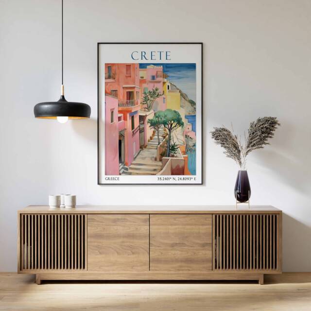 Crete Travel Print, Poster, Greece Wall Art, Greek Island Decor, Vintage Gift, Landscape Art - image 1