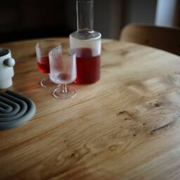 Round Dining Table, Solid Oak On Steel Legs, Choice Of Leg Colours, Gaia Collection - thumbnail 3